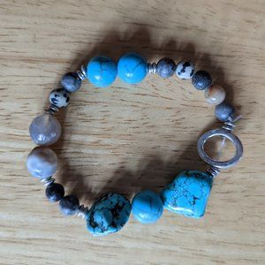 Handmade Semi-Precious Stone Beaded Stretch Bracelet (3/24)